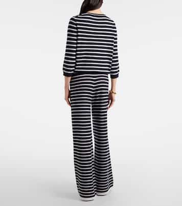 Pantalon ample rayé en cachemire | Jardin des Orangers