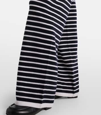 Pantalon ample rayé en cachemire | Jardin des Orangers