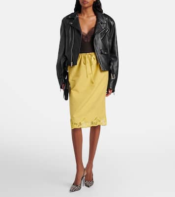 Lidia leopard-print canvas slingback pumps | Paris Texas