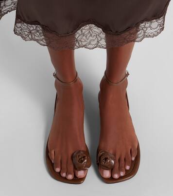 Floral-appliqué leather sandals | Magda Butrym