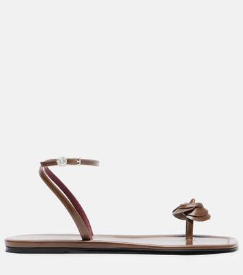 Floral-appliqué leather sandals | Magda Butrym