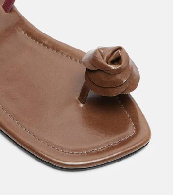 Floral-appliqué leather sandals | Magda Butrym