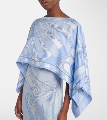 Orchidee Soleil 실크 이브닝 가운 & 케이프 세트 | Pucci