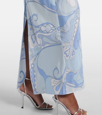 Orchidee Soleil 실크 이브닝 가운 & 케이프 세트 | Pucci