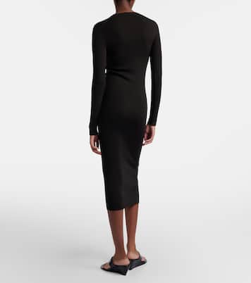 Robe midi en laine vierge | Prada