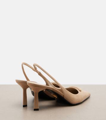 Slingback-Pumps aus Veloursleder | Prada