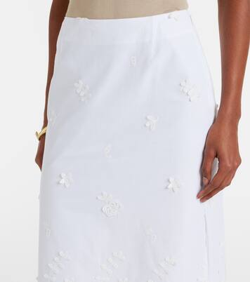 Falda midi Malik de algodón bordada | Altuzarra