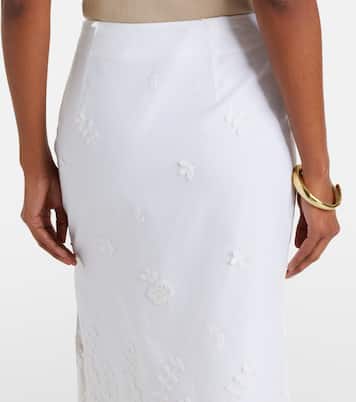Falda midi Malik de algodón bordada | Altuzarra