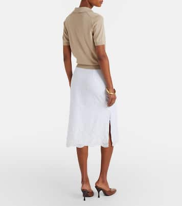 Falda midi Malik de algodón bordada | Altuzarra