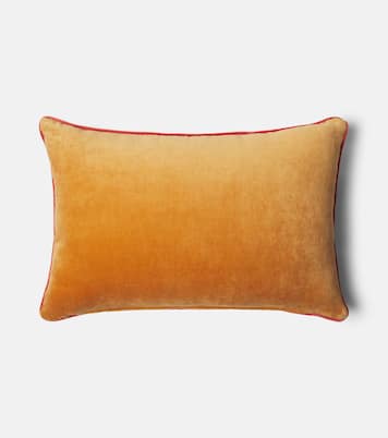 Embroidered cotton velvet cushion | Les-Ottomans