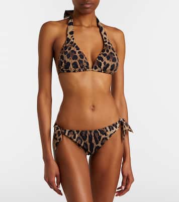 Leopard-print triangle bikini top | Dolce&Gabbana
