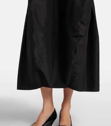 Galyra cotton and silk satin midi skirt | The Row