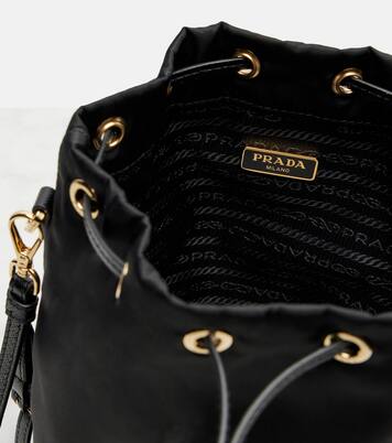 Re-Nylon leather-trimmed bucket bag | Prada