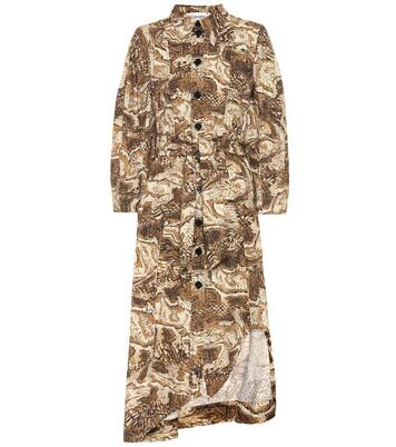 Robe chemise imprimée en coton | Ganni