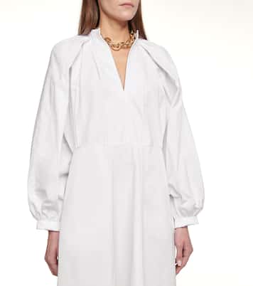 Abito midi in popeline di cotone | Jil Sander