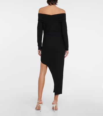 Belle off-shoulder knit midi dress | Safiyaa