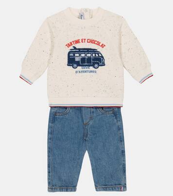 Baby cotton sweatshirt and jeans set | Tartine et Chocolat