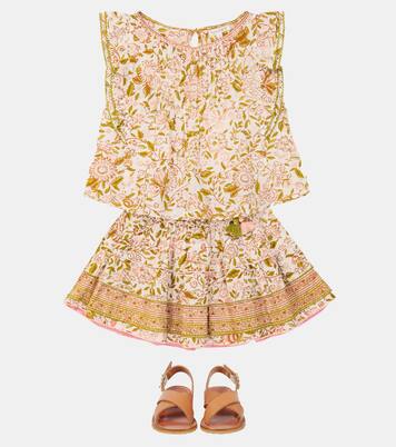 Mini-jupe Ariel en coton à fleurs | Poupette St Barth Kids