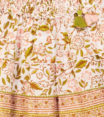 Mini-jupe Ariel en coton à fleurs | Poupette St Barth Kids