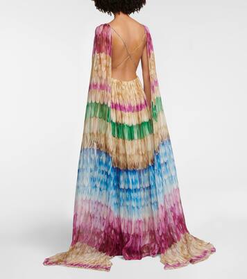 Robe longue imprimée en soie | Valentino