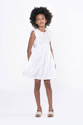 Eyelet cotton dress | Chloé Kids