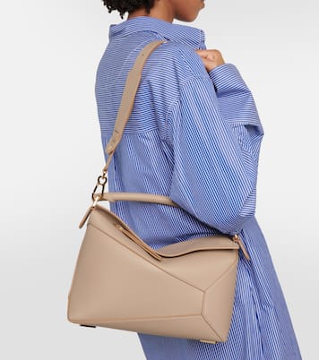 Tote Bag Puzzle Edge Medium aus Leder | Loewe