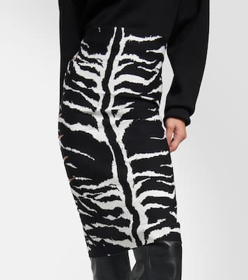 Zebra-printed high-rise midi skirt | Alaïa