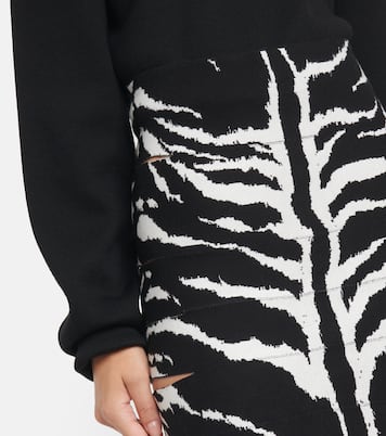 Zebra-printed high-rise midi skirt | Alaïa