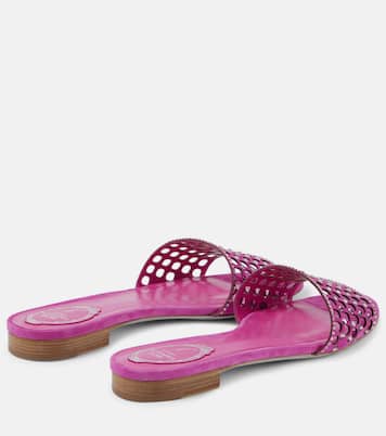 Embellished suede slides | Rene Caovilla