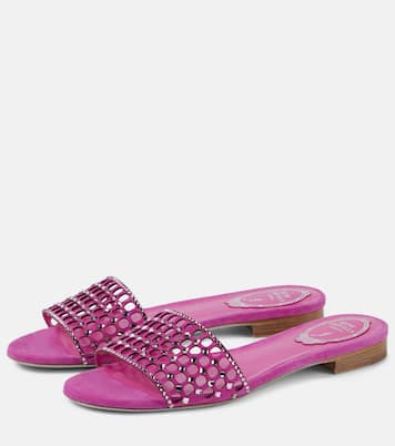 Embellished suede slides | Rene Caovilla