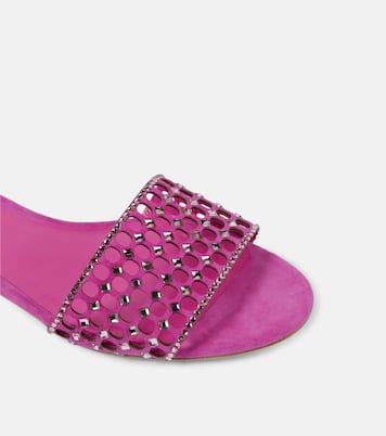 Embellished suede slides | Rene Caovilla