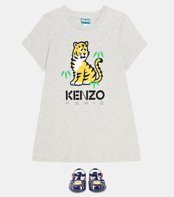 Printed cotton jersey T-shirt dress  | Kenzo Kids