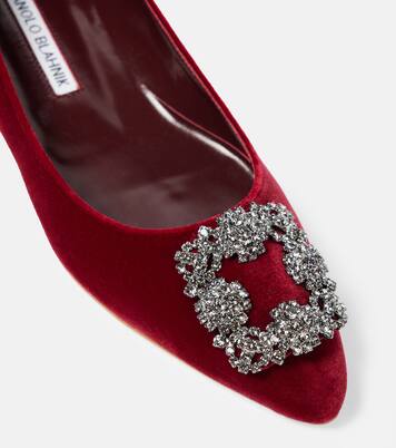 Hangisi embellished velvet ballet flats | Manolo Blahnik