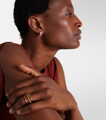 Orecchini a cerchio Lola in oro rosa 18kt con diamanti e zaffiri | Anita Ko