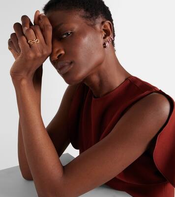 Orecchini a cerchio Lola in oro rosa 18kt con diamanti e zaffiri | Anita Ko