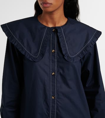 Vestido camisero de algodón | Ganni