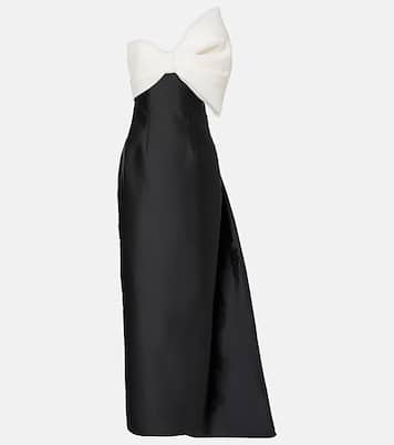 Bow-detail asymmetric draped gown | Monique Lhuillier