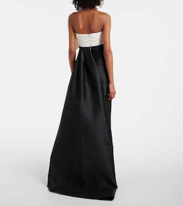 Bow-detail asymmetric draped gown | Monique Lhuillier