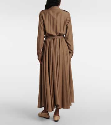 Lela不对称真丝衬衫式连衣裙 | Loro Piana