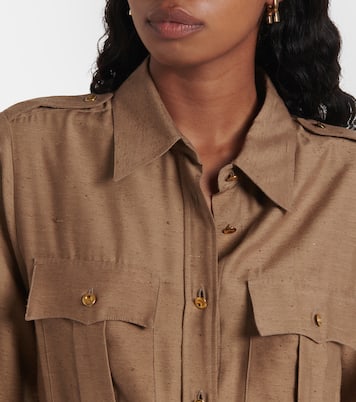 Lela不对称真丝衬衫式连衣裙 | Loro Piana