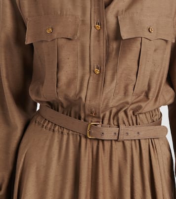 Lela不对称真丝衬衫式连衣裙 | Loro Piana