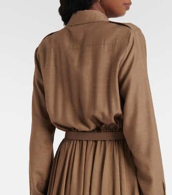 Lela不对称真丝衬衫式连衣裙 | Loro Piana