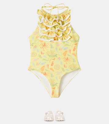 Costume intero Bumby Aman con stampa e volant | Marysia Bumby