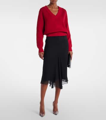 Ribbed-knit cotton and silk-blend sweater | Victoria Beckham
