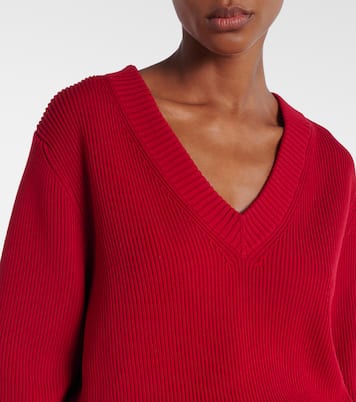Ribbed-knit cotton and silk-blend sweater | Victoria Beckham