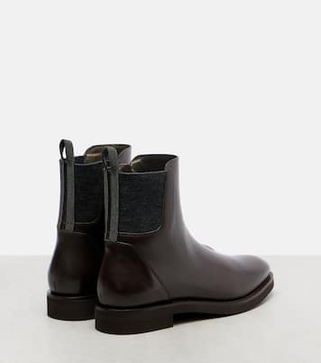 Chelsea Monili leather ankle boots | Brunello Cucinelli