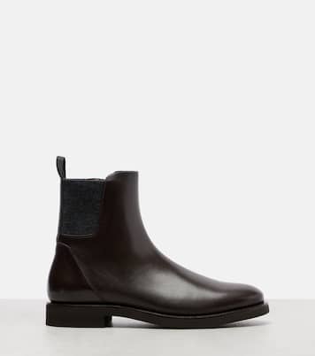 Chelsea Monili leather ankle boots | Brunello Cucinelli