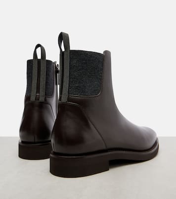 Chelsea Monili leather ankle boots | Brunello Cucinelli