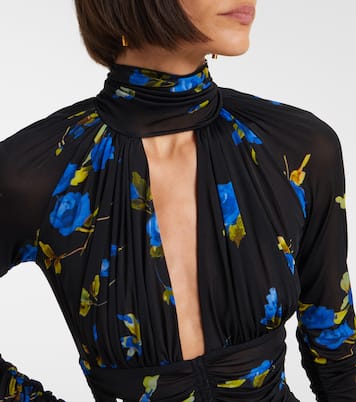 فستان قصير من الجيرسيه بأجزاء مقتصة | Blumarine