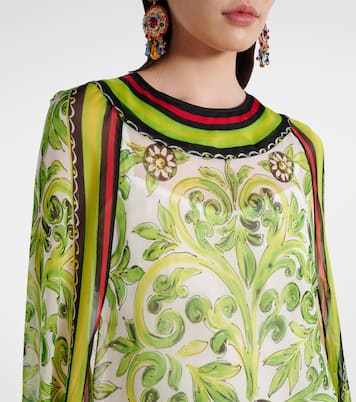 Robe longue imprimée en soie | Dolce&Gabbana